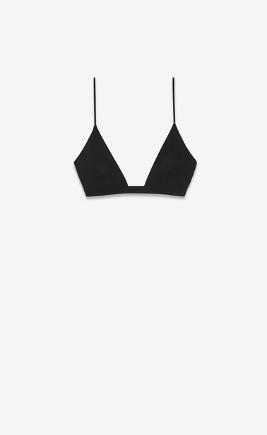 triangle bra in black satin